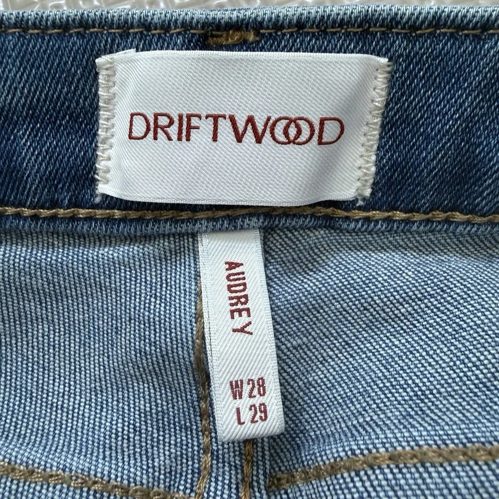 Driftwood Audrey Jeans W 28 L 29 Medium Wash Straight Leg Boho Stretch‎